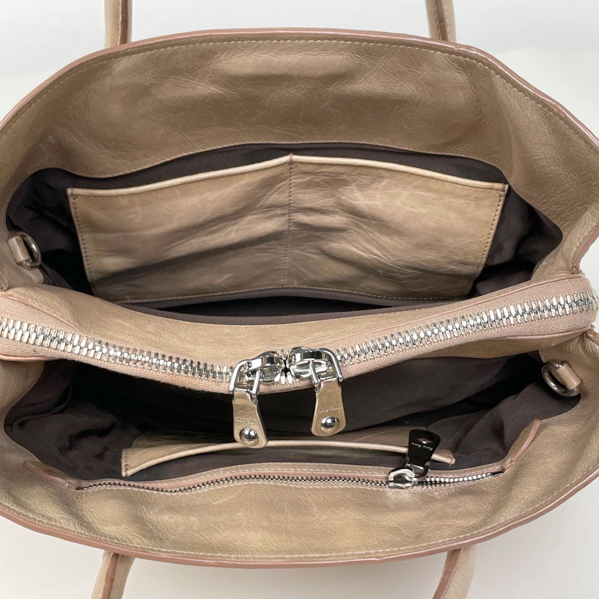 ミュウ ミュウ Miu Miu ロゴ ハンドバッグ 2WAY ショルダーバッグ 