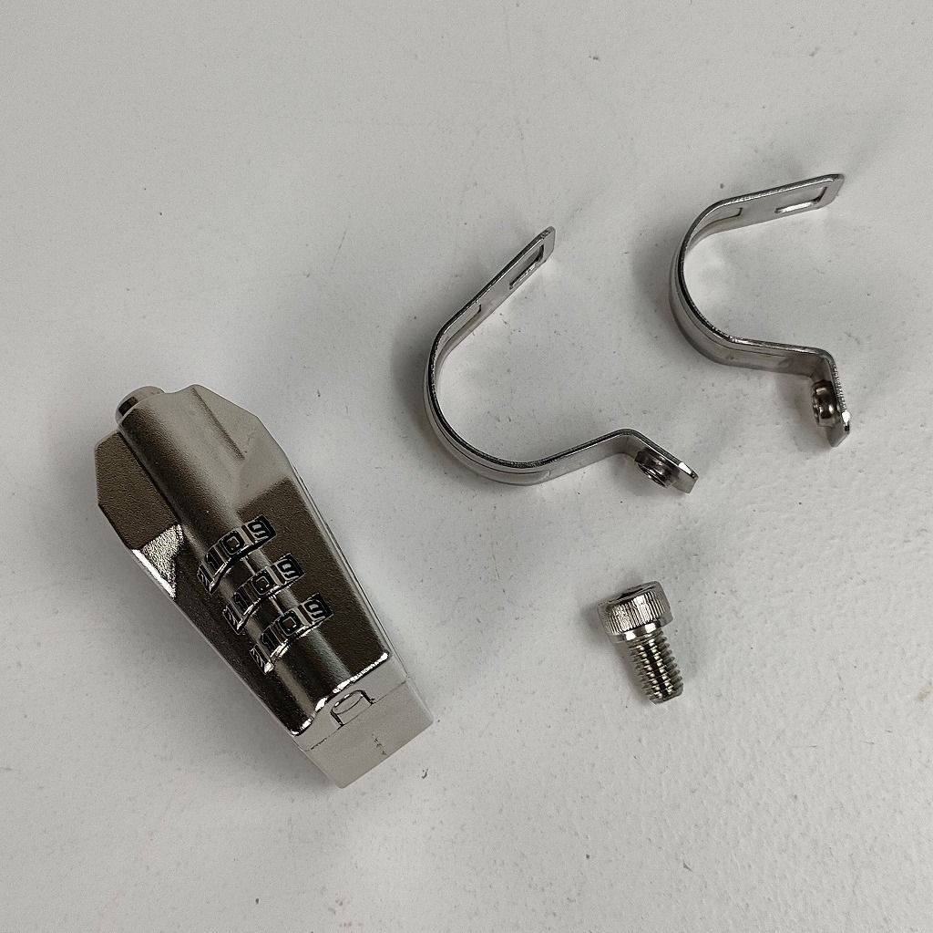 ヘルメットロック ダイヤルタイプ シルバー Φ22.2またはΦ25.5mm