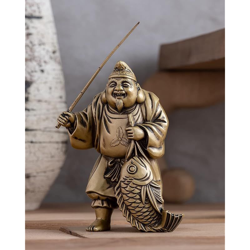 新品】 開運七福神 恵比寿 シルキーゴールド 仏師：牧田秀雲 原型＿古