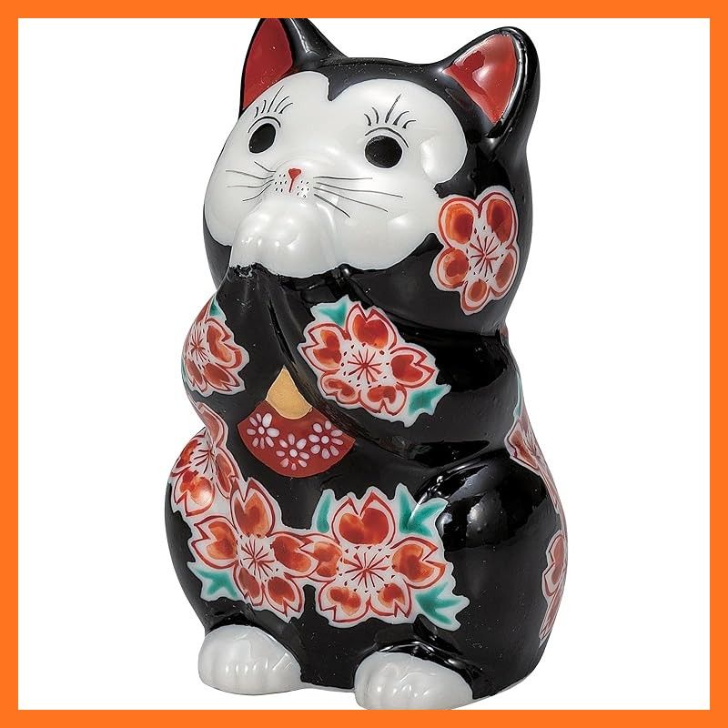 新品】 九谷焼 招き猫 置物 招福 開運 お祈り 高さ11.3cm 3.8号