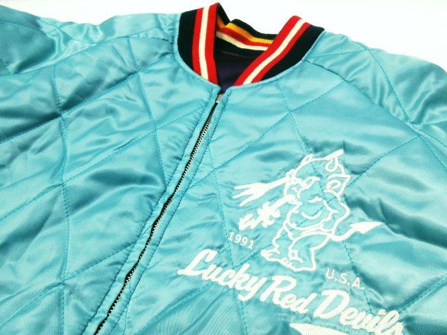 ☆ テッドマン LUCKY RED DEVIL リバーシブル スカジャン パープル×白