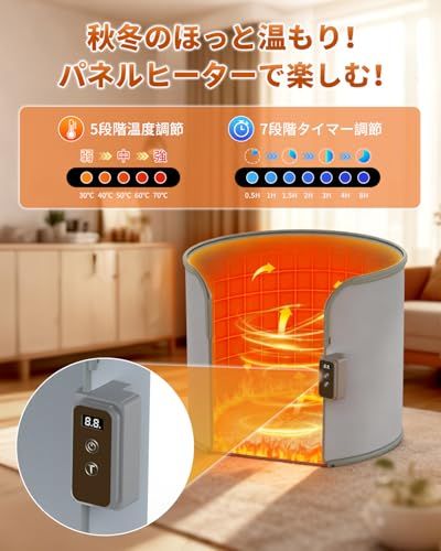  迅速に発送 パネルヒーター 足元 デスクヒーター 2025冬新開発-270°全方位足元ヒーター-70℃高温＆天面パネル付き フットウォーマー こたつ 速暖 5段階温度調節 タイマー機能付き 寒さ対策 省エネ 静音 過熱保護 45°転 4 b c 22 f 0 その他 キッチン 食器