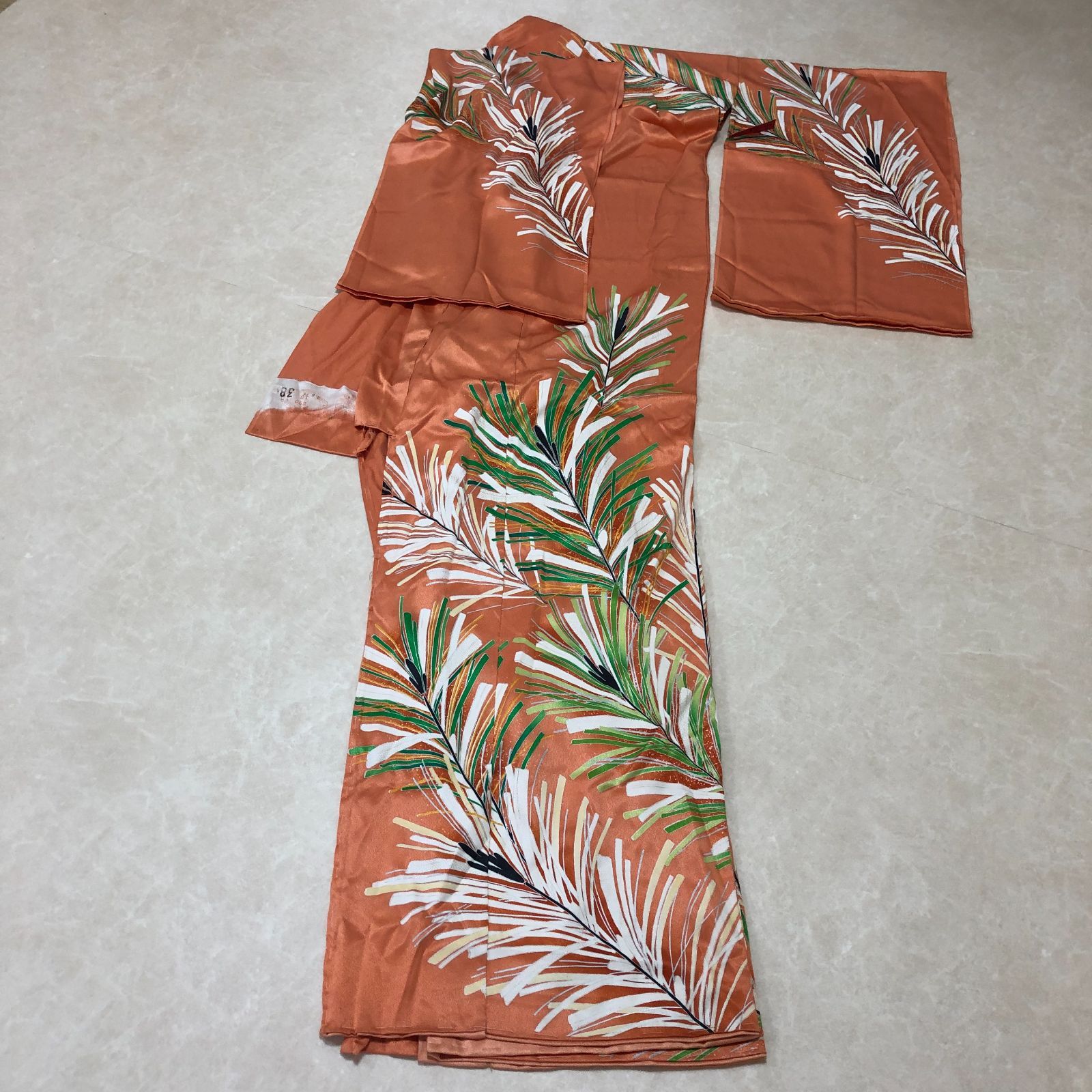 【未仕立て品】南久どんす 着物（未仕立て品）正絹 浜ちりめん オレンジ系 SGAW10-8574