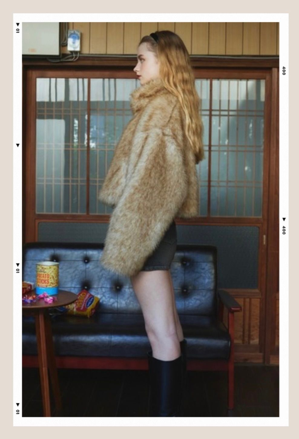 mili affinity フェイクファーショート丈ダブルジップジャケット