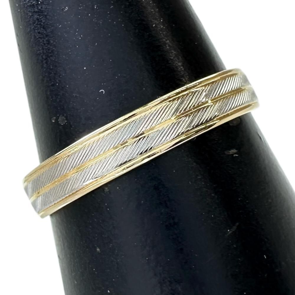 15号 平打ち コンビデザイン リング・指輪 K18ゴールド 18金 /Pt900