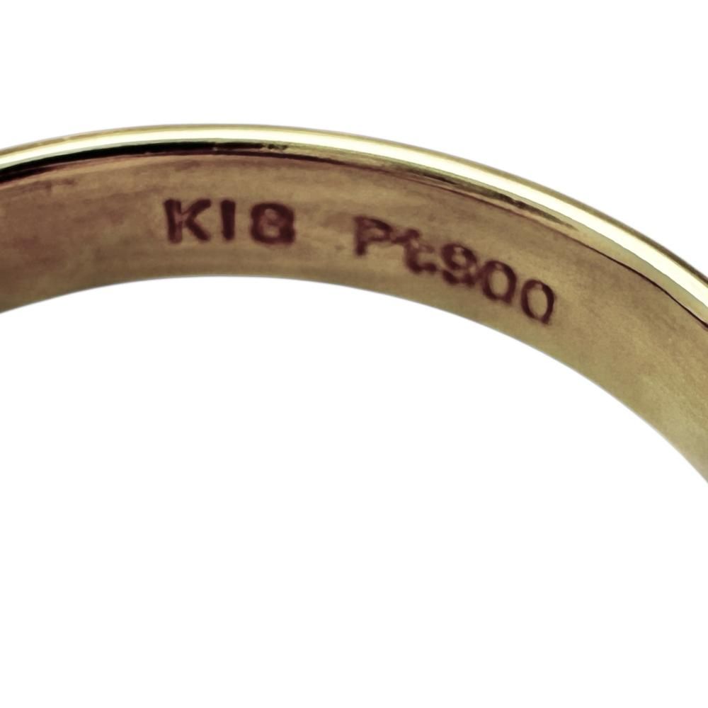 15号 平打ち コンビデザイン リング・指輪 K18ゴールド 18金 /Pt900