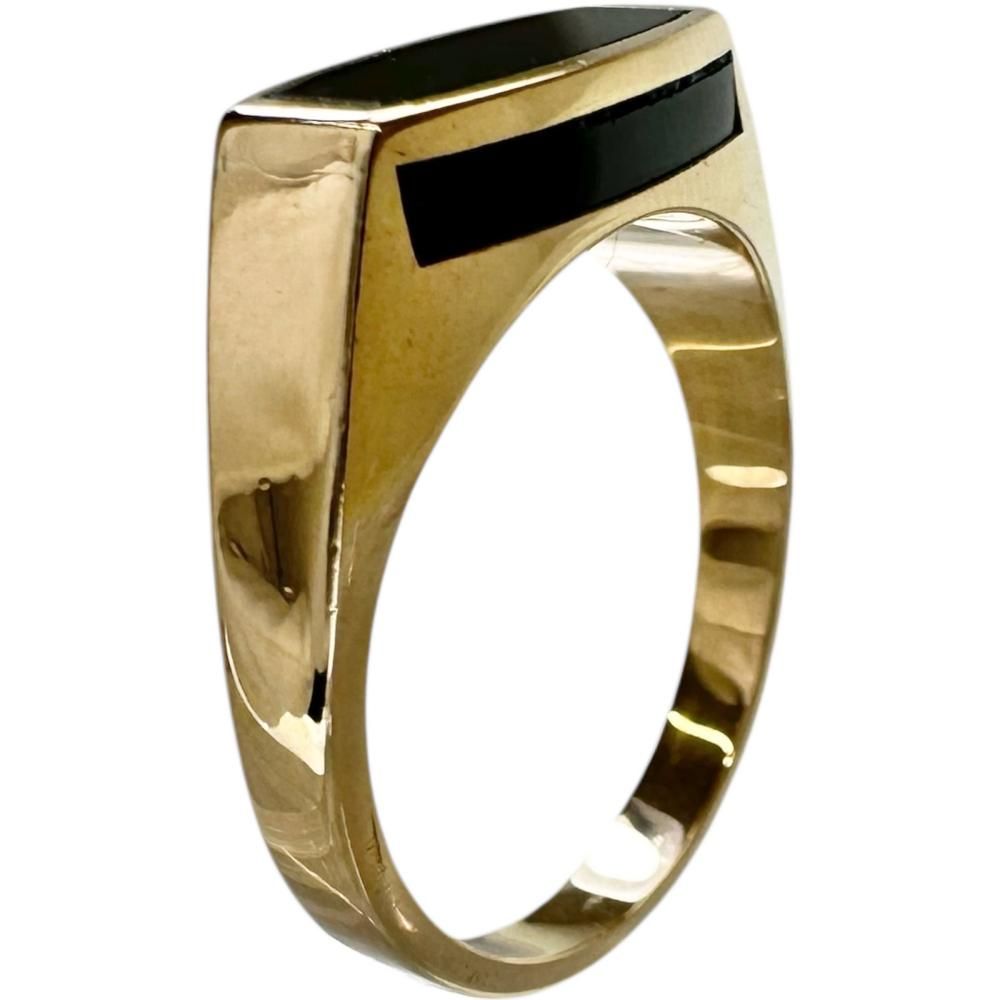 12号 黒石 リング・指輪 K18ゴールド 18金 5.4g メンズ 【中古】【真子
