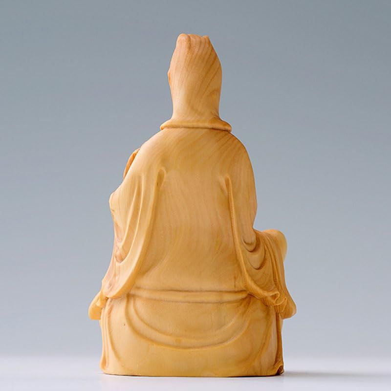 新品】 dsdsad 木彫りの仏像 慈母観音坐像 ツゲ製高級木彫り（高さ10cm