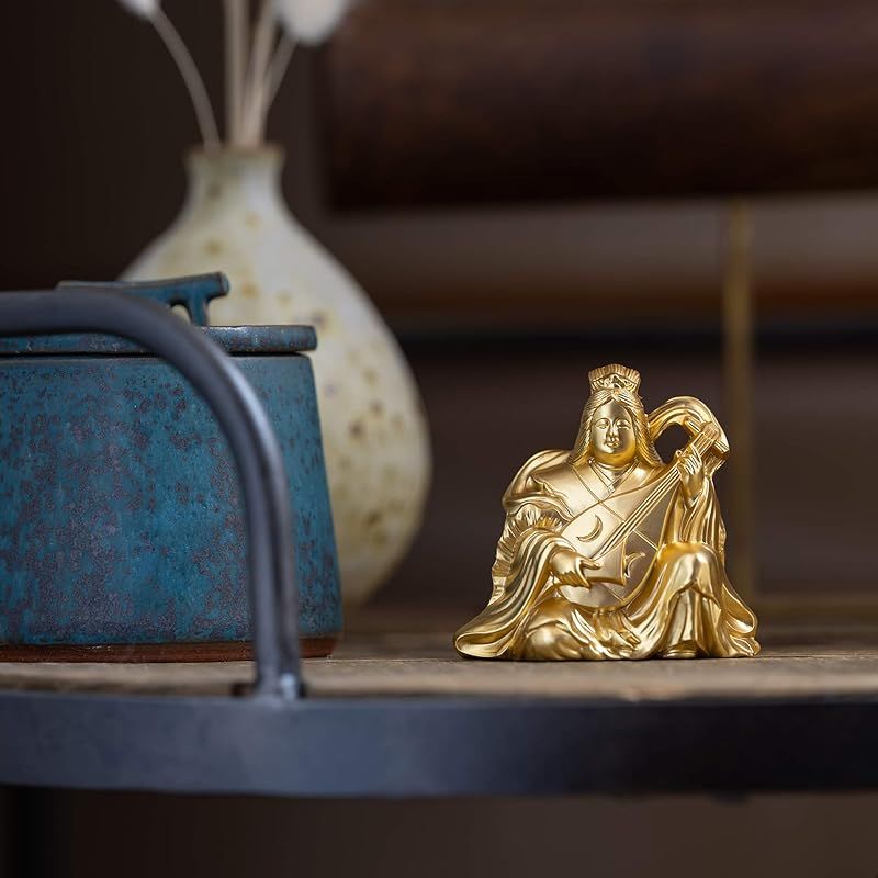 新品】 開運七福神 弁財天 （金メッキ/24金）仏師：牧田秀雲 原型＿