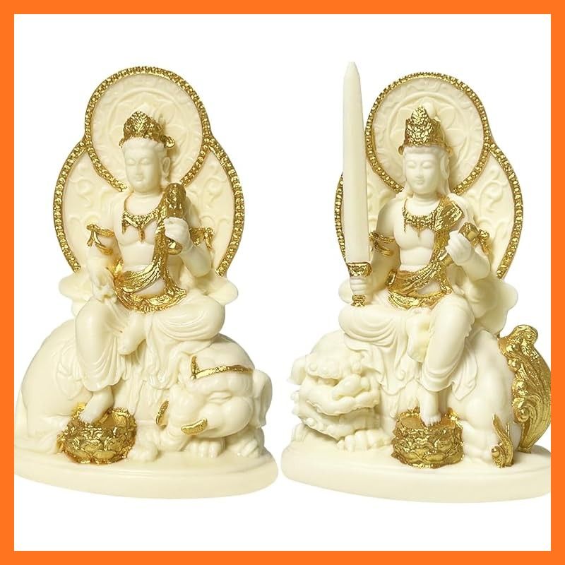 新品】 YUYAKESHI 菩薩 置物 厄除け 普賢 文殊 インテリア 風水 仏像