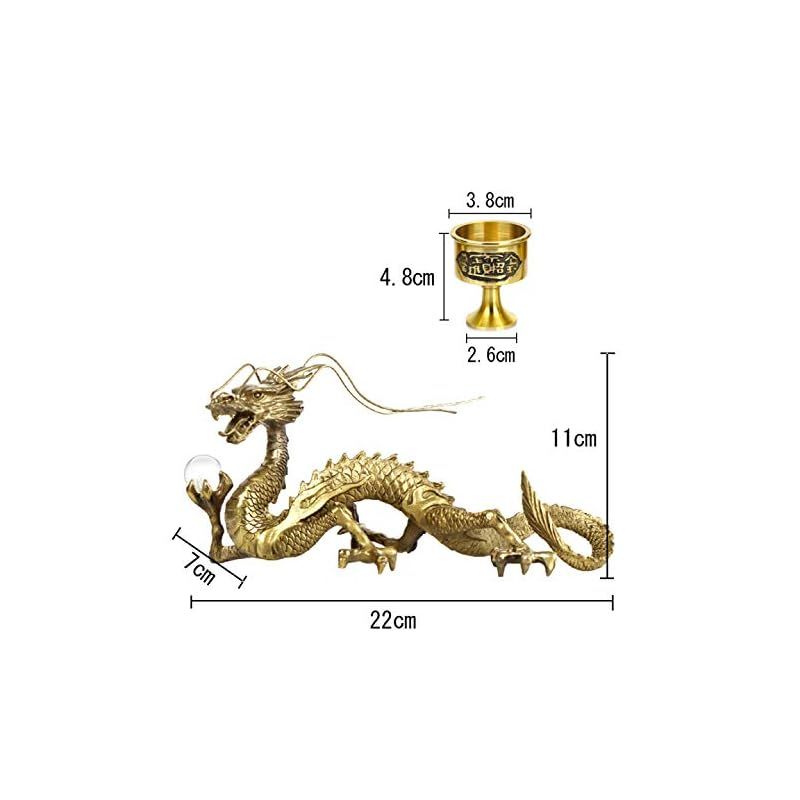 新品】 昇運金龍 龍 水晶玉持ち金龍 水杯 20mm玉水晶 銅製 風水グッズ
