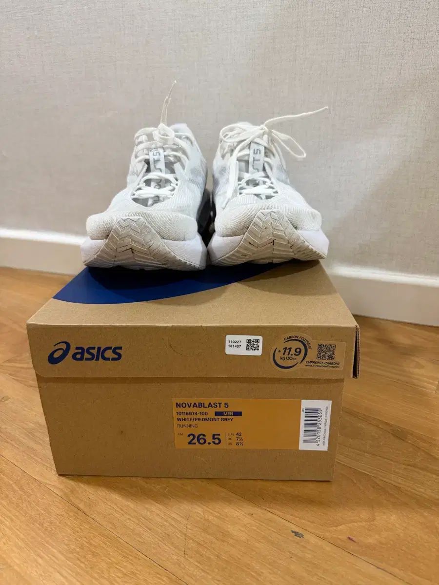 アシックス ノヴァブラスト 5 白 ピードモント グレー