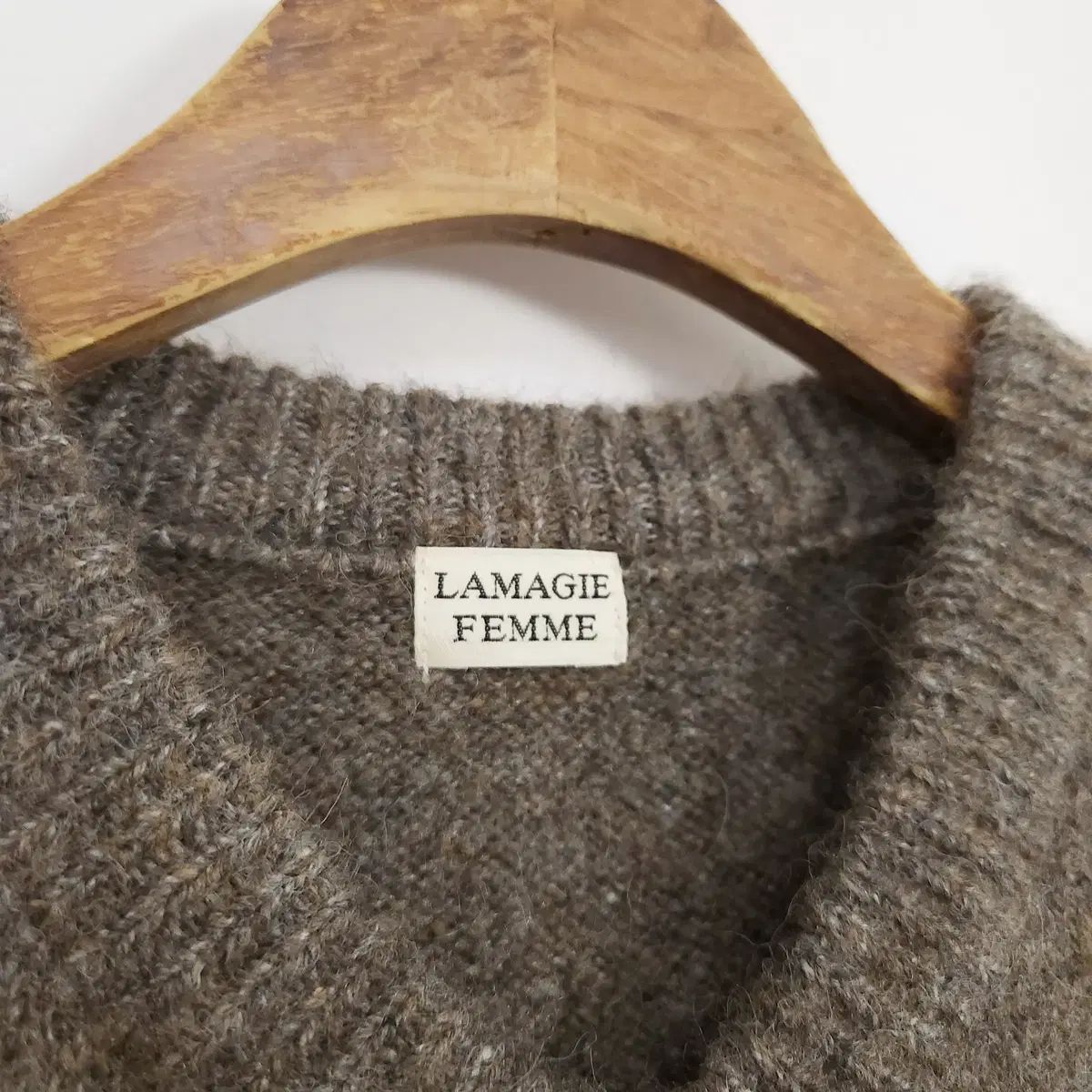 ラマージ ウール アルパカ ぼかし ブラウン Vネック ニットベスト