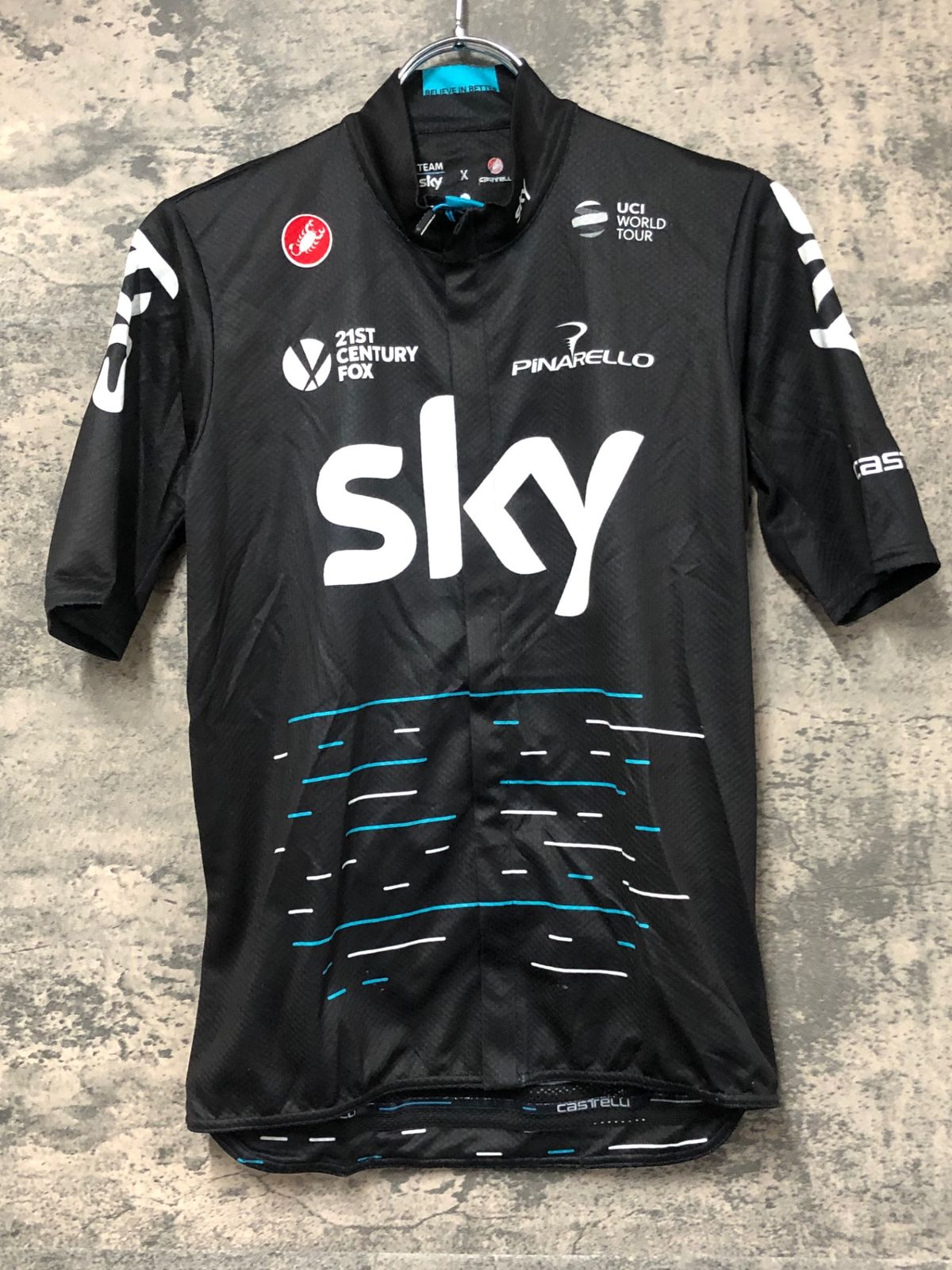 CASTELLI サイクルジャージ サイズM JV913 カステリ CASTELLI 半袖 サイクルジャージ 黒 M TEAM Sky