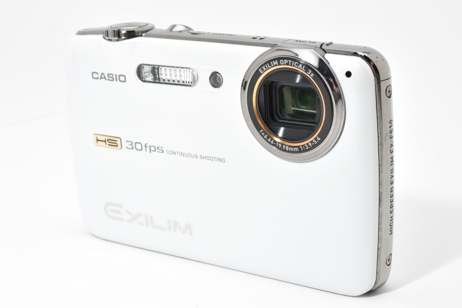 ☆外観極上品☆カシオ CASIO EXILIM EX-FS10 ホワイト☆ LL44#5541 
