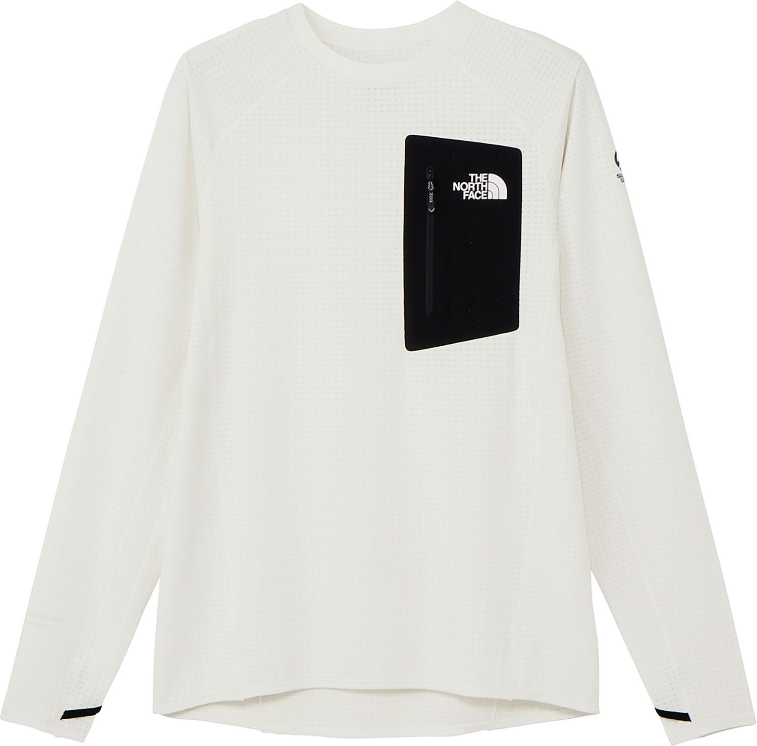 ザ ノース フェイス THE NORTH FACE アウトドア エクスペディションドライドットクルー メンズ レディース 長袖 Tシャツ ロンT トップス インナー カットソー シンプル 胸ポケット ファスナー付き NT 12523 GS グレイッシュホワイト