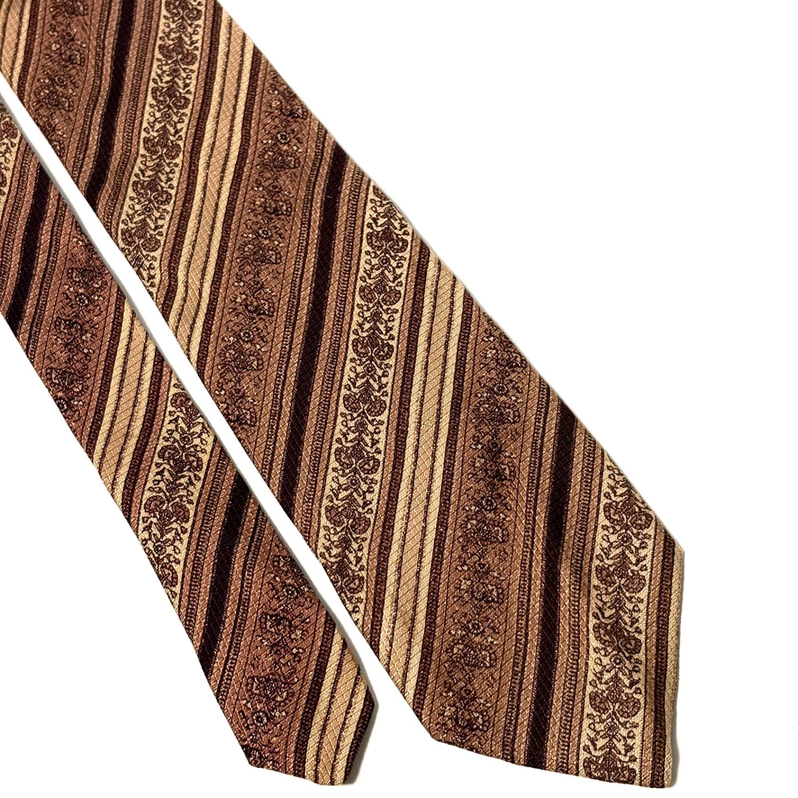 クリスチャンディオール ブランド ネクタイ ストライプ ブラウン系 茶