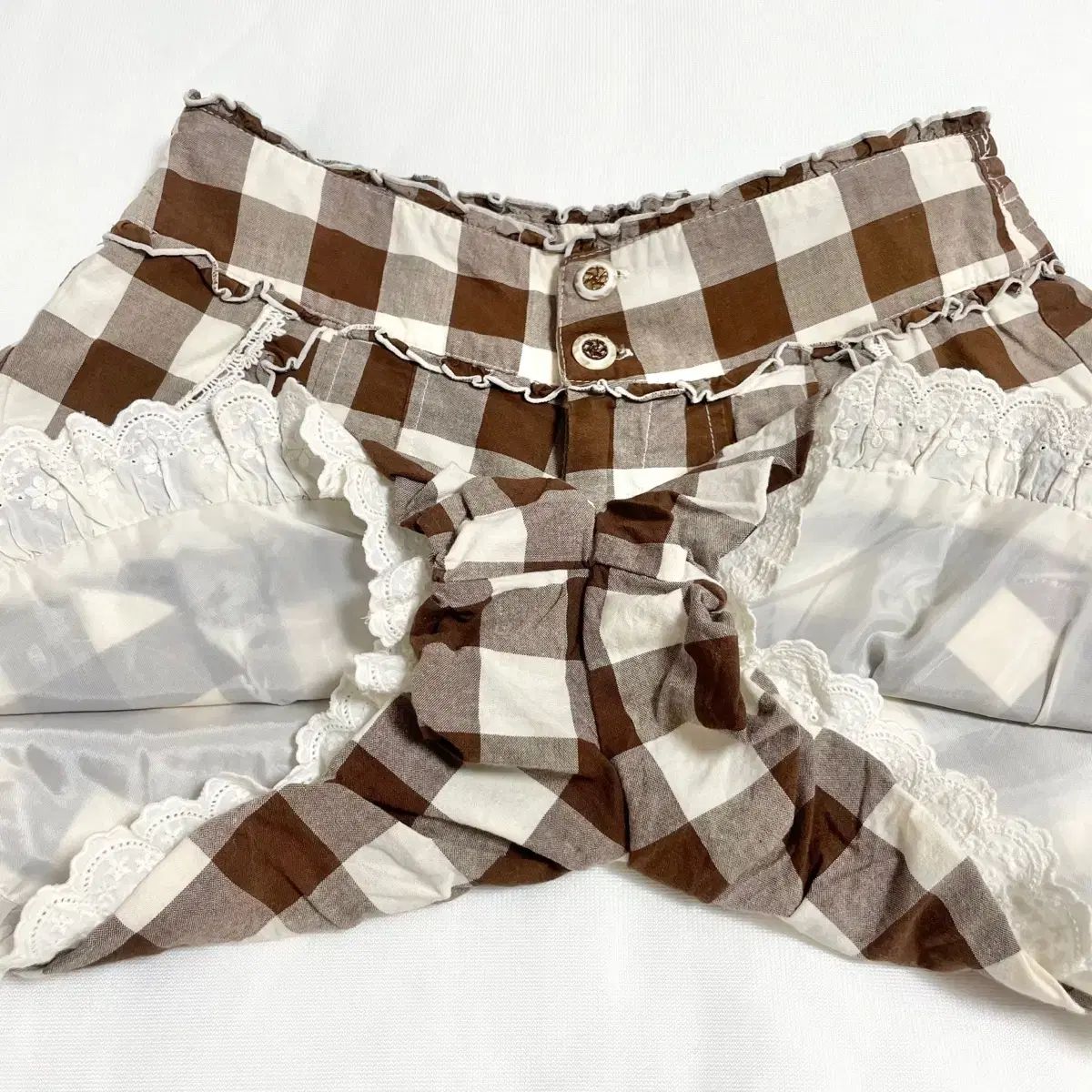 リズリサ（LIZ LISA） 姫カジ チェック レース パンツ ラテギャル 姫