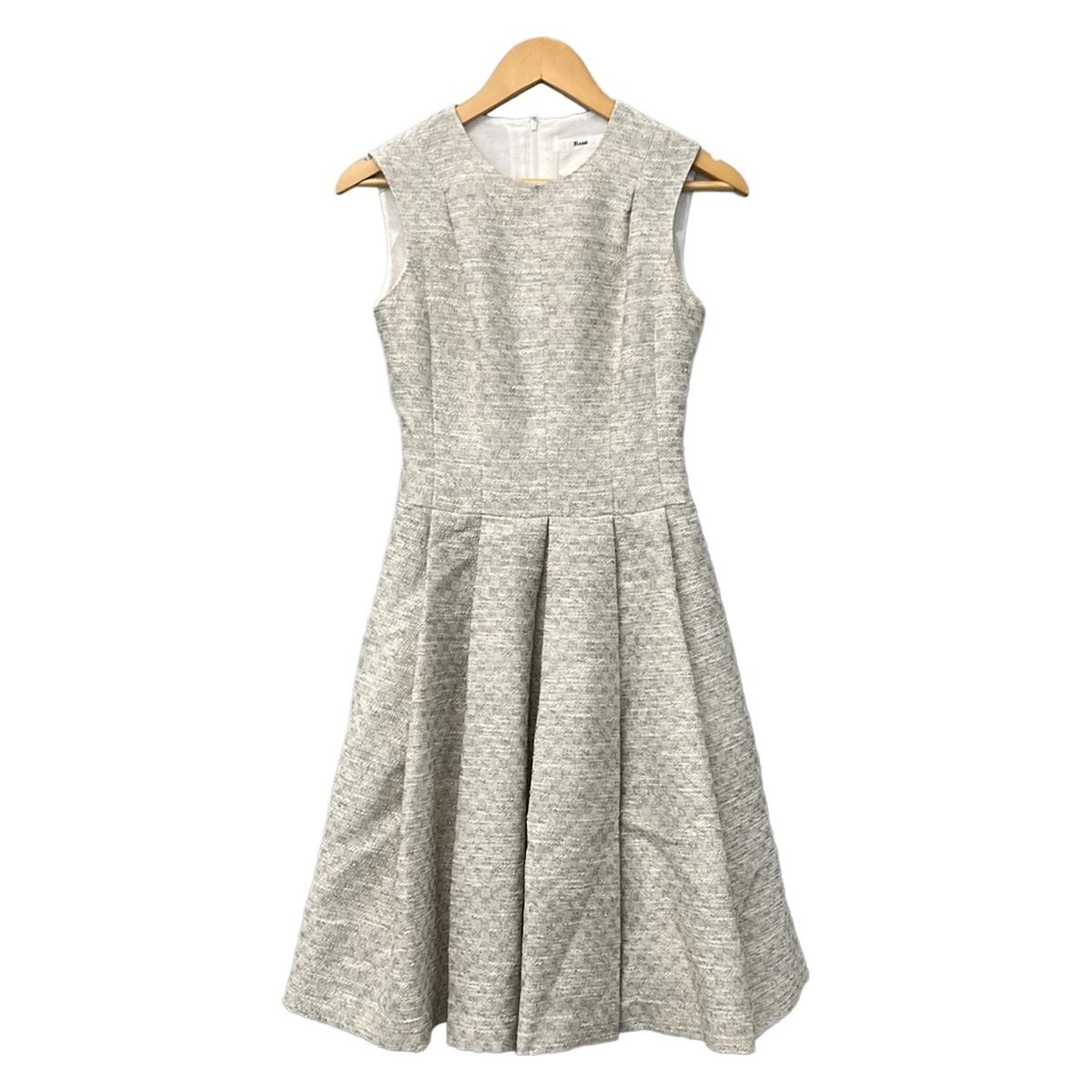 【新品】René ノースリーブワンピース　ルネ　ワンピース　34サイズ Rene(ルネ) ワンピース サイズ34 S レディース美品 - アイボリー