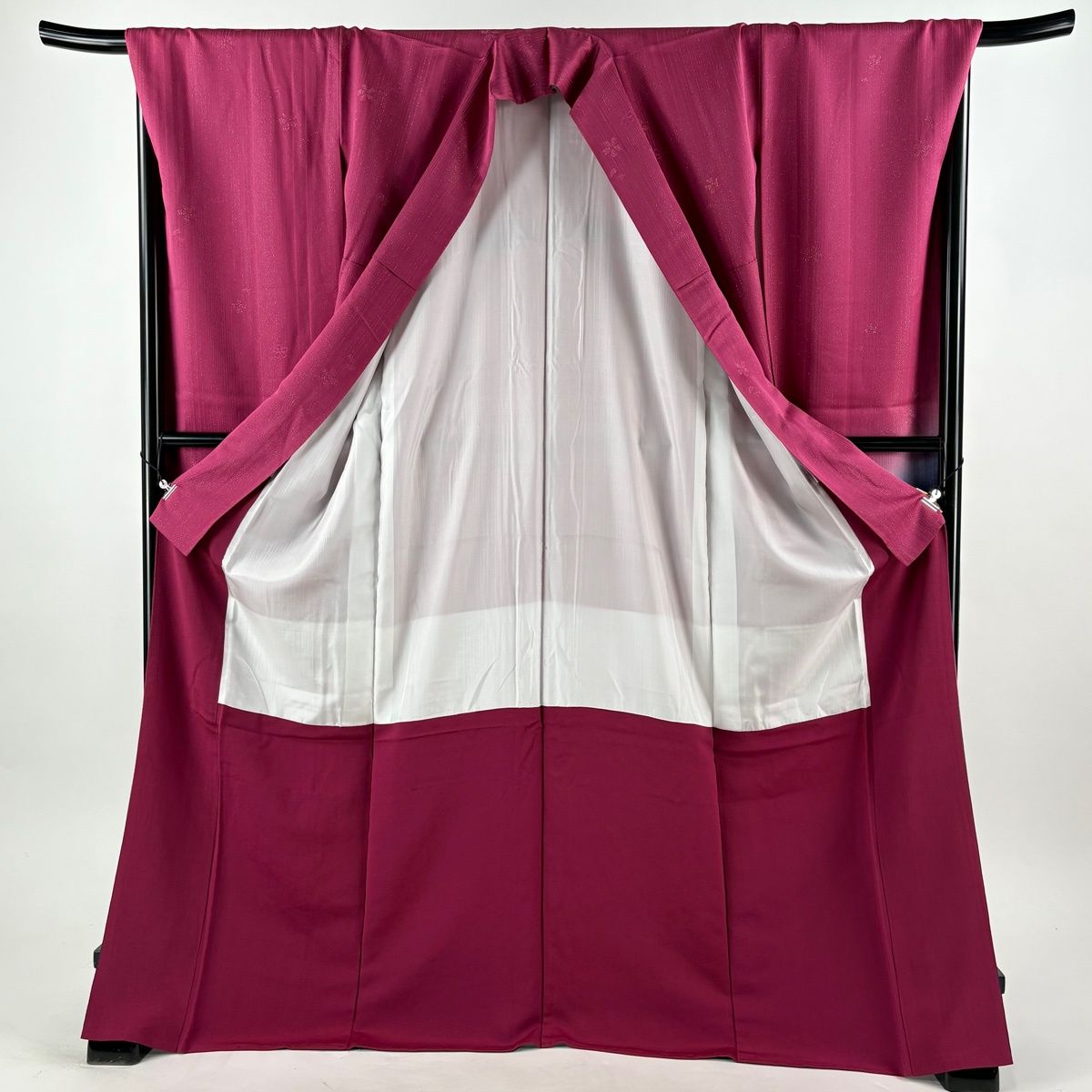 ❤️振袖　着丈174cm 袖丈69cm M〜Ｌ 袋帯　6点フルセット　正絹 美品】 振袖 身丈174cm 裄丈69cm L 袷 袋帯フルセット 桜 縦縞 箔