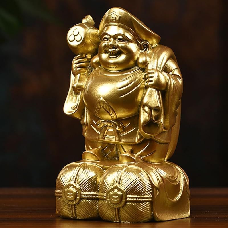 新品】 木彫りの仏像【大黒天】15cm 木像 木製フィギュア 美術品 彫刻