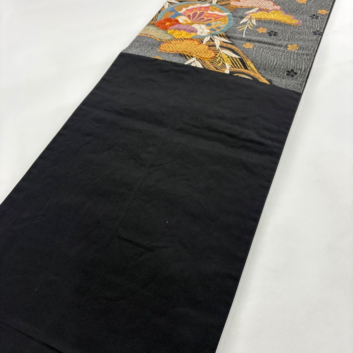 袋帯 秀品 松竹梅 蝶 金銀糸 唐織 黒灰 六通 正絹 【中古】 - メルカリ