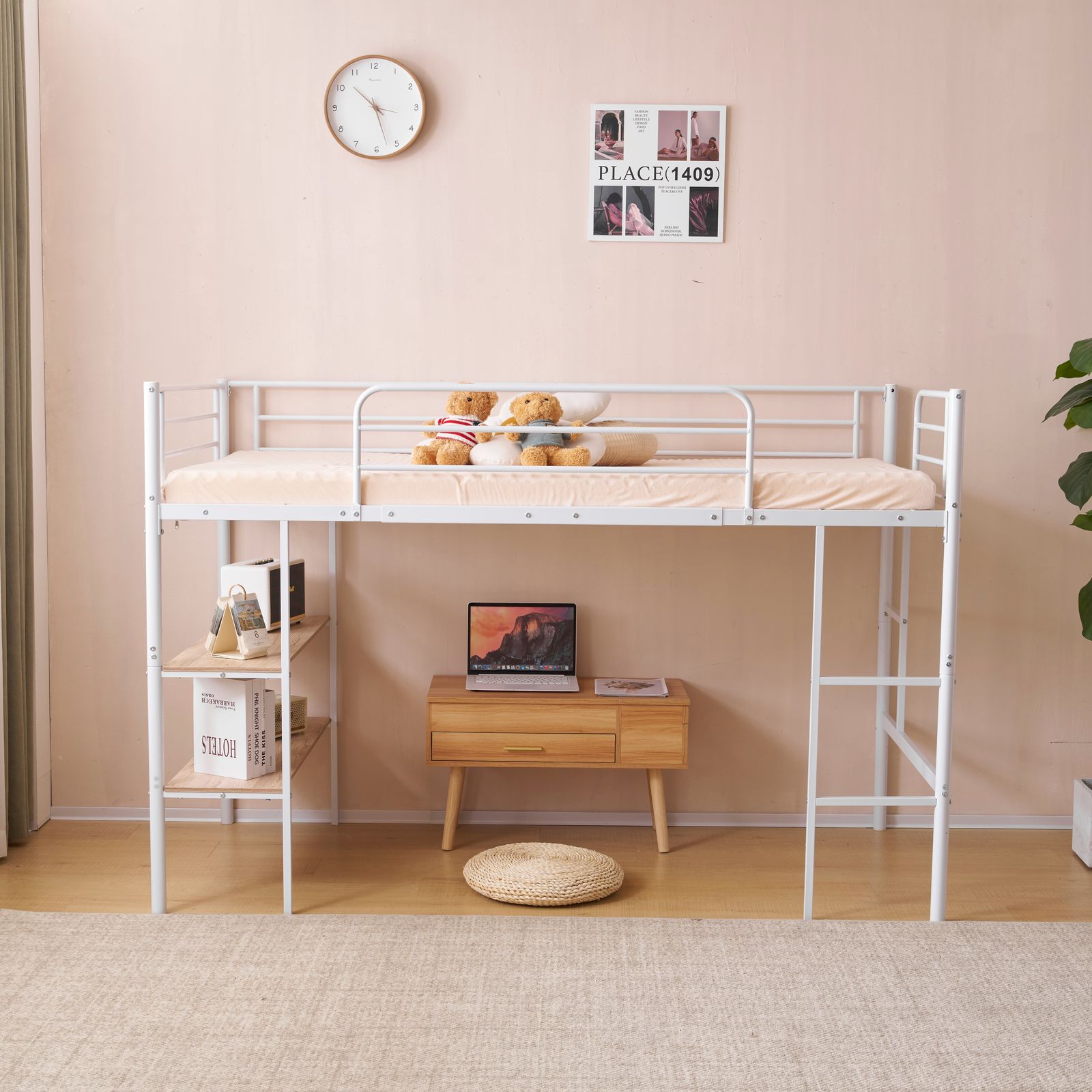 数量限定セール」 【新品】 ホワイト ロフトベッド パイプベッド