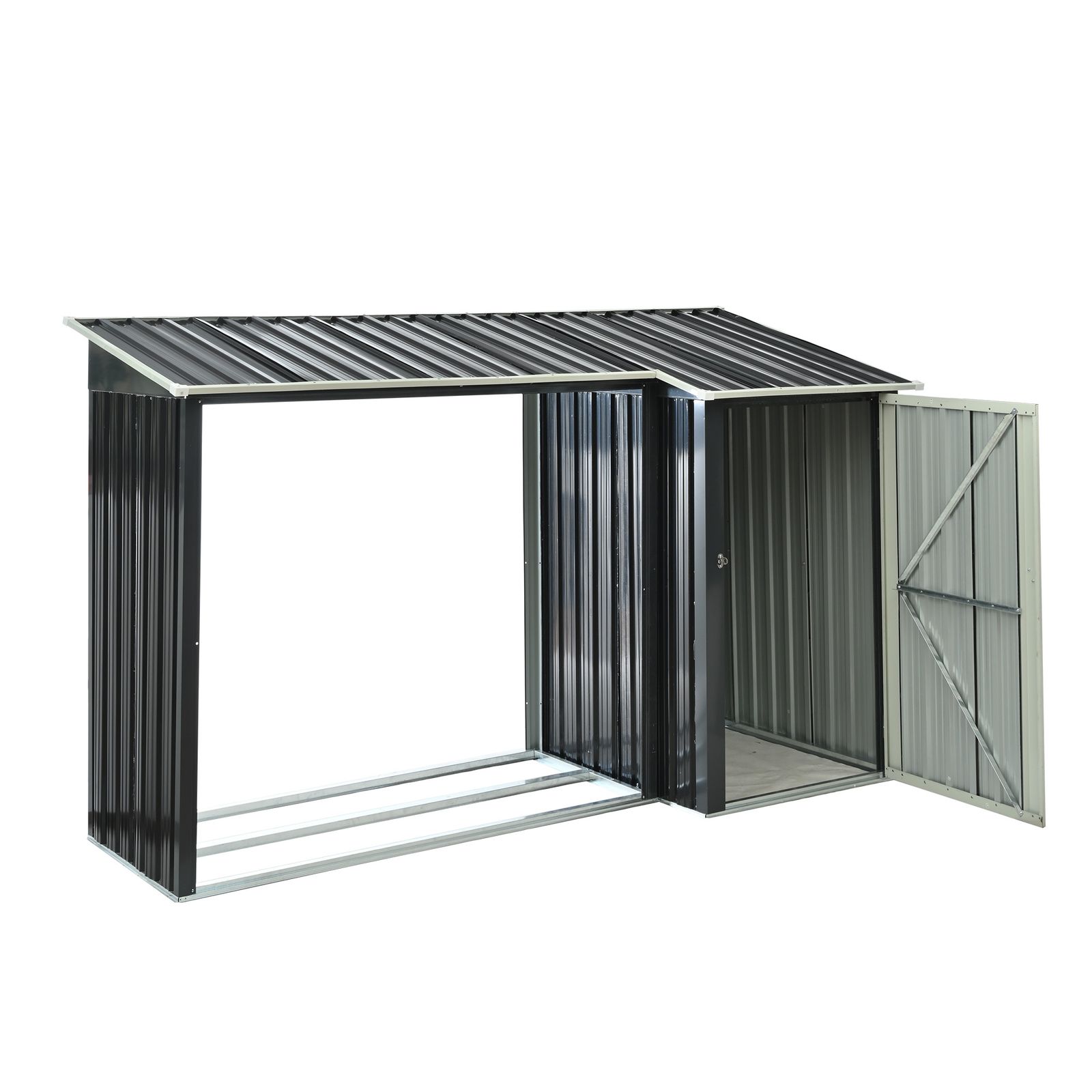  数量 セール 薪小屋＆収納庫 L270xW92xH158cm 屋外 屋根付き 薪ラック 耐荷重300KG 物置 薪棚 薪ストッカー 薪置き棚 薪ストーブグッズ 薪 ラック 大型 軽量 チール製 収納 整理 乾燥 薪保管 薪収納 アウトドア 暖炉 焚火 ヴィンテージソファベッド 2人掛け 3人掛けソファ ソファ ソファベッド