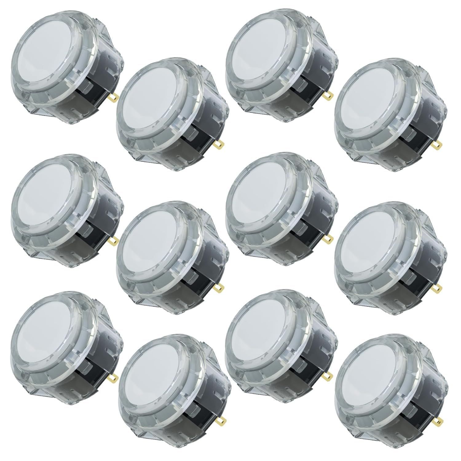 Qanba Gravity KS アケコン ボタン 静音ボタン 高耐久 クァンバ グラビティ レバーレス ボタン交換にも対応 2-クリア白 Clear white E Project 24 mm× 箱入り