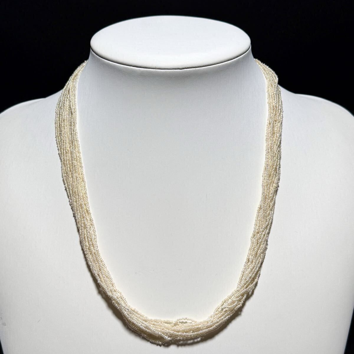 K14WG/照り◎】アコヤ ケシ真珠 芥子 パール ネックレス 53㎝ 19.3g