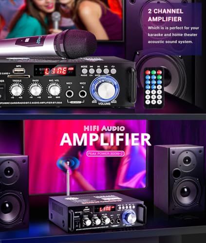  ステレオアンプ パワーアンプ Bluetooth 5.0 オーディオアンプ カラオケ アンプ USB 再生可HI-FI 高低音 HiFiパワーホームアンプ LEDディスプレイ マイク入力 車載 家庭用 カーアンプ パーティー用 忘年会 新年会 ae 567 a 8 d その他 キッチン 食器