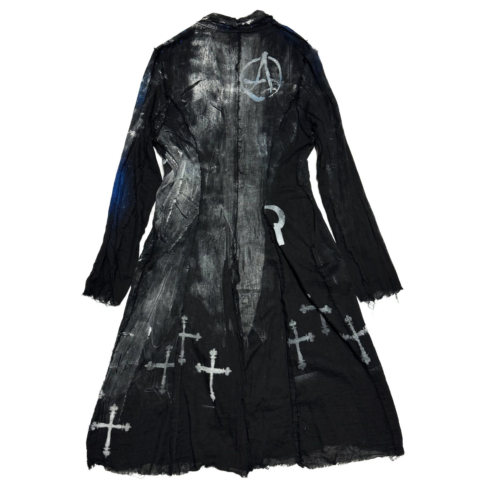 H .NAOTOジャケット 希少【h.NAOTO 】archive cross spider anarchy paint/ sixh. ガーゼ