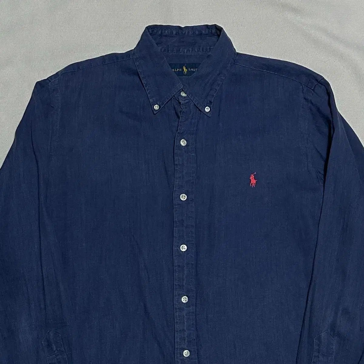 【新品未使用】ラルフローレン　リネンシャツ　ネイビー　M M ポロラルフローレン ネイビー リネン シャツ - メルカリ