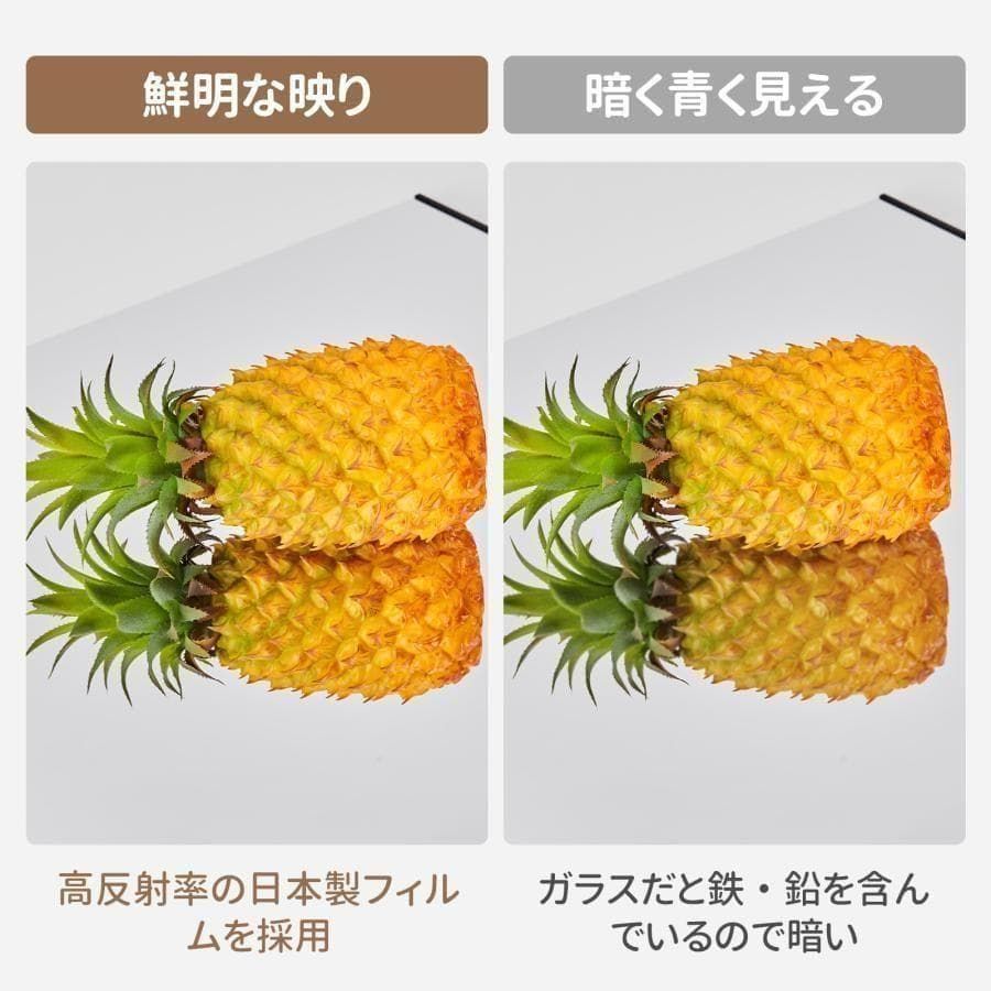 割れない鏡 スタンドミラー 全身鏡 姿見鏡 壁掛け 幅60cm ゴールド2816