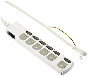 【-非常に良い】 オーム電機 アースu0026雷ガード 3Pプラグ対応 個別スイッチ付き 節電タップ 6個口 1.8m [HS-T1259W]