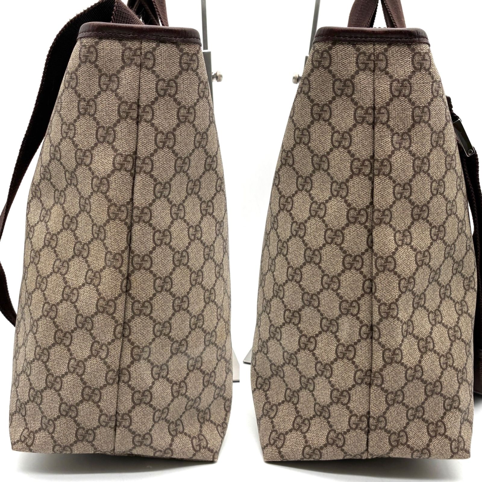 GUCCI グッチ 2way トートバッグ GG スプリーム ロゴ レザー PVC