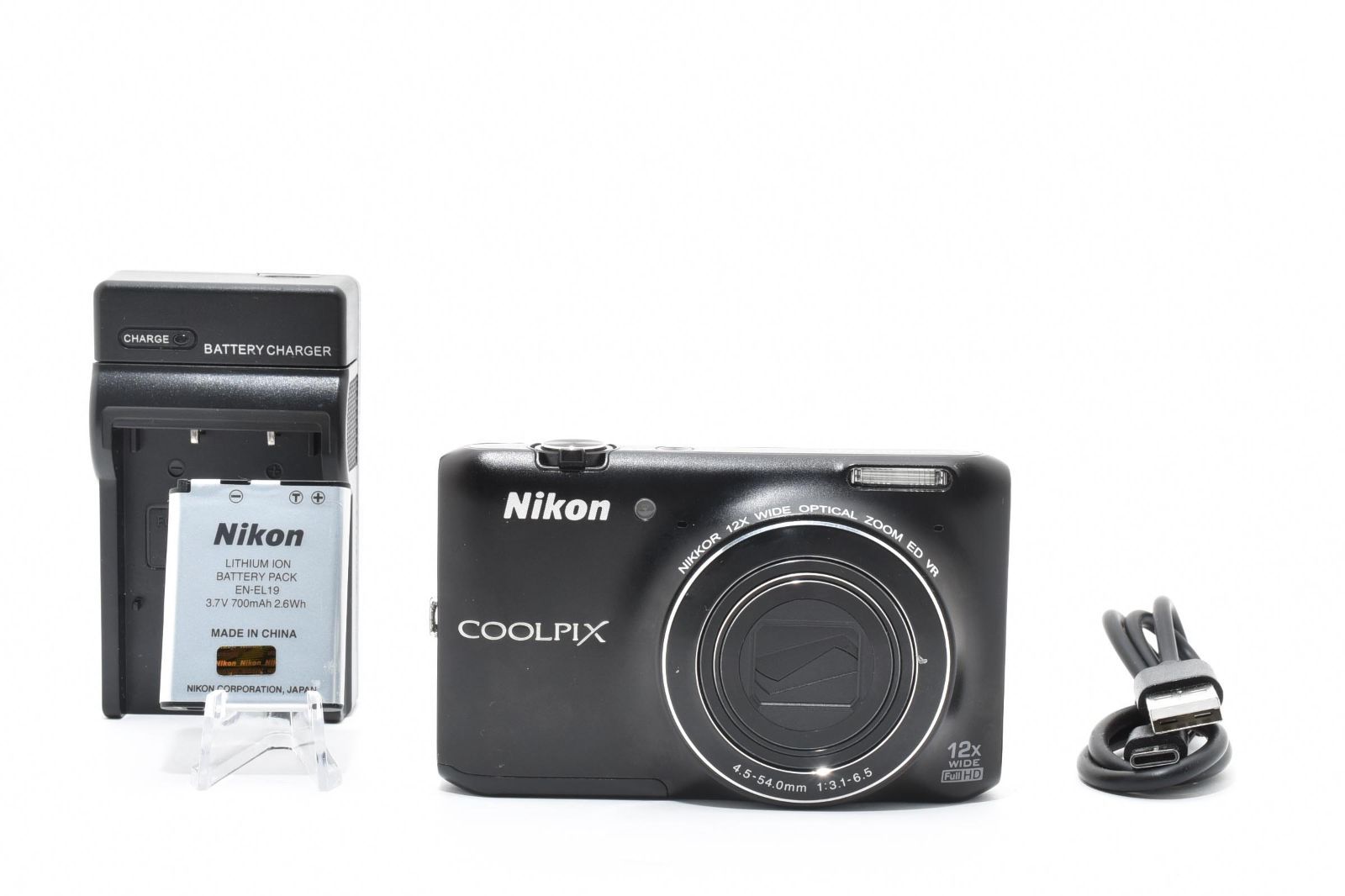 良品・完動品】Nikon ニコン COOLPIX S6400 ブラック 光学12倍ズーム