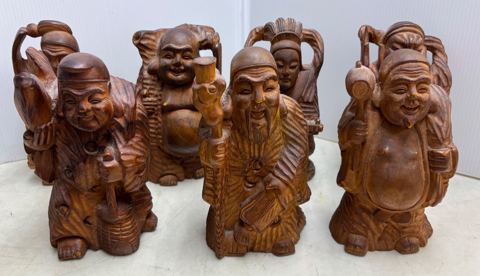◇ミニ七福神 木彫り 置物 縁起物 木の良い香り - メルカリ