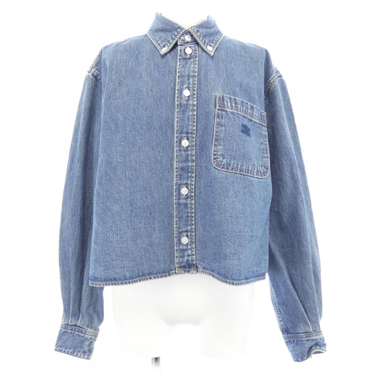 セリーヌ CELINE ユニオンオーシャンウォッシュデニム クロップド