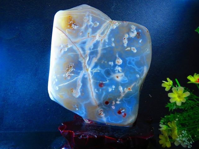 1円スタート巨大！超迫力の5450g ☆マダガスカル州産 メノウ瑪瑙原石