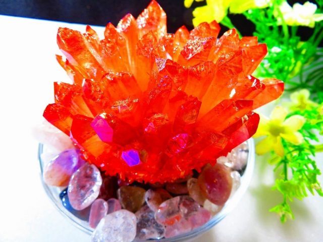 ☆上級贅品☆新入荷天然アーカンソー産 レインボーオーラ水晶