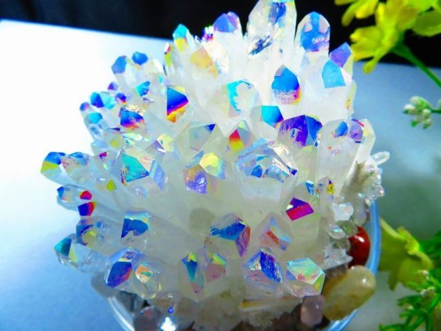 ☆上級贅品☆新入荷天然アーカンソー産 レインボーオーラ水晶