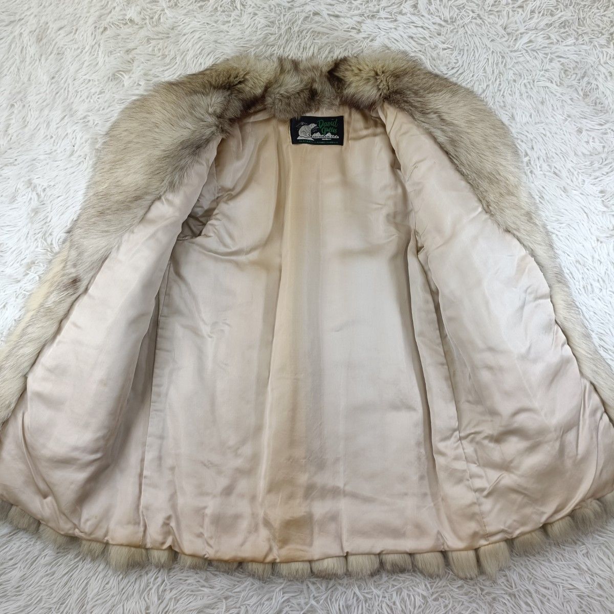 着丈75cm ブルーフォックス ファーコート David Green リアルファー 貂