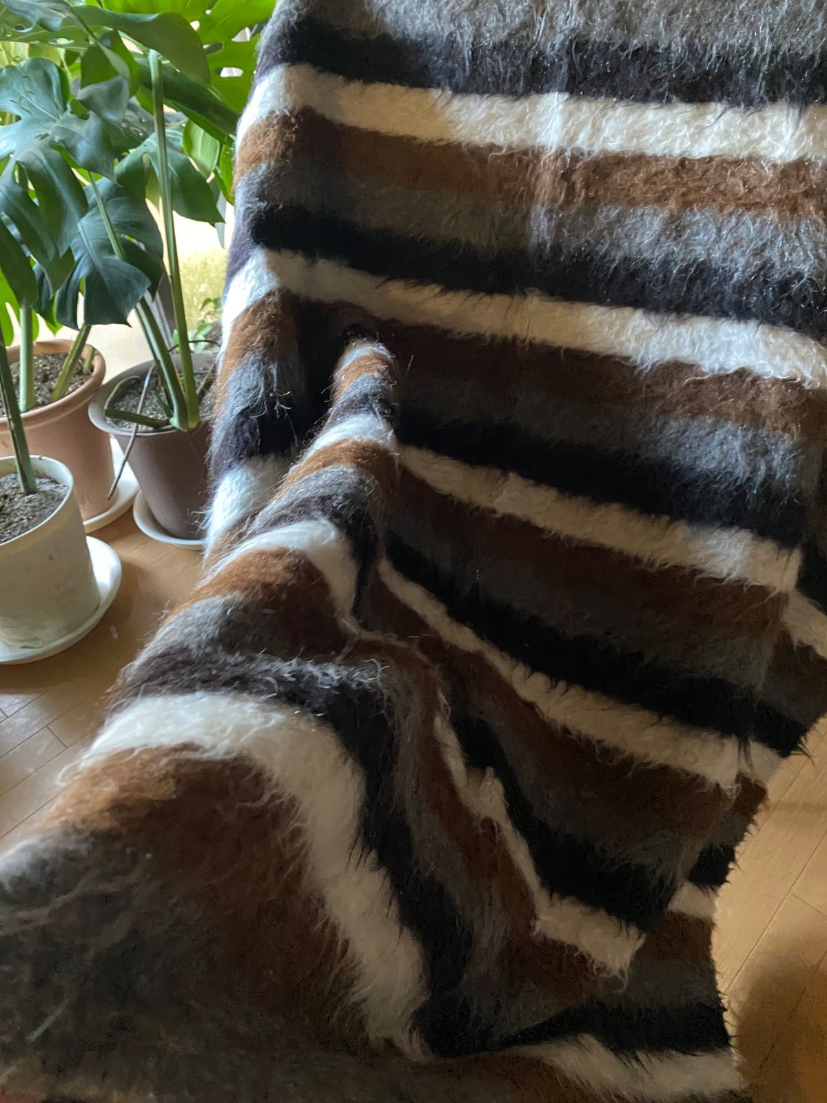 大判サイズ150×203セミアンティークのボーダー柄シイルトバッタニイェ