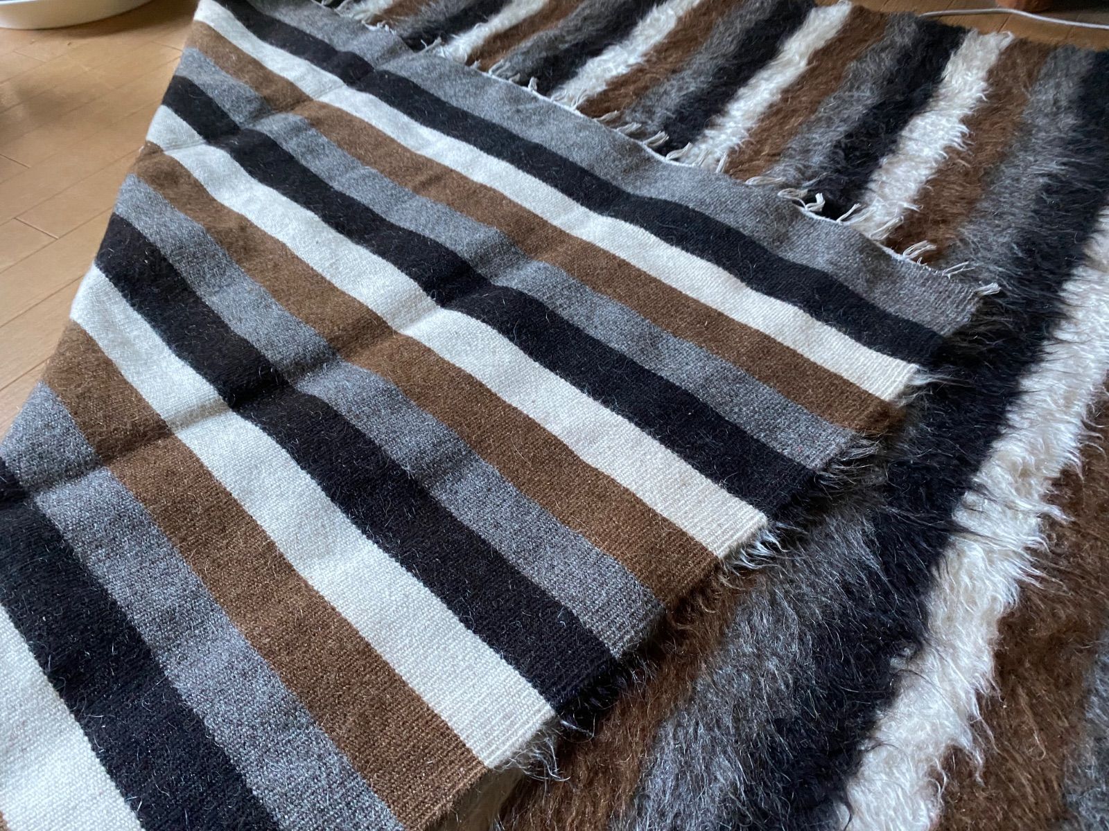 大判サイズ150×203セミアンティークのボーダー柄シイルトバッタニイェ