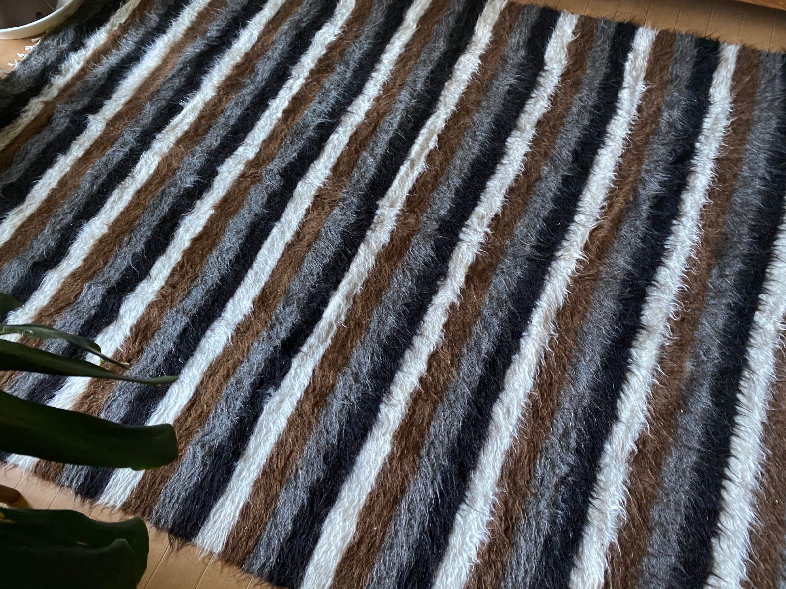 大判サイズ150×203セミアンティークのボーダー柄シイルトバッタニイェ