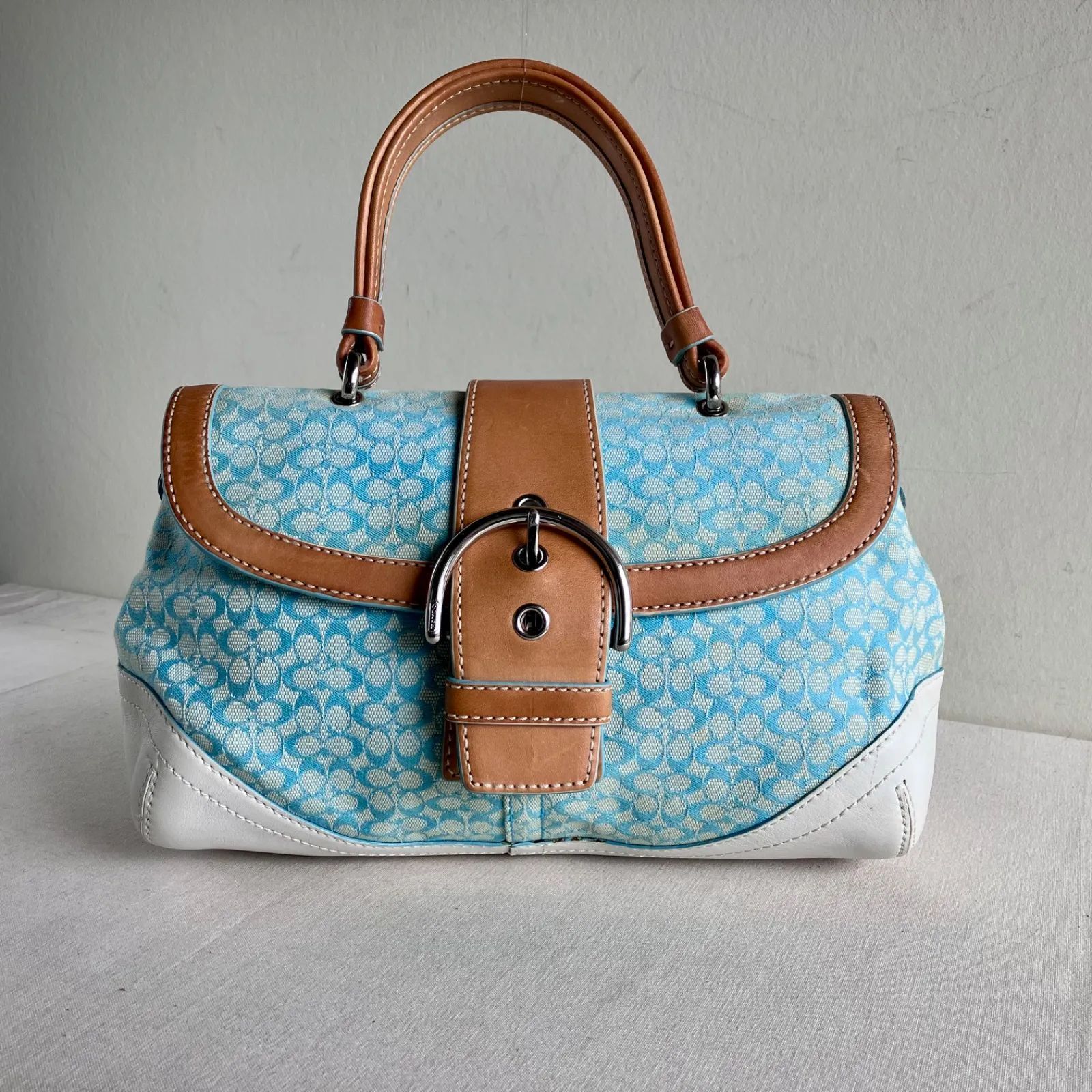 Coach Y2K Blue Soho Flap Top Handle Handbag Vintage - メルカリ