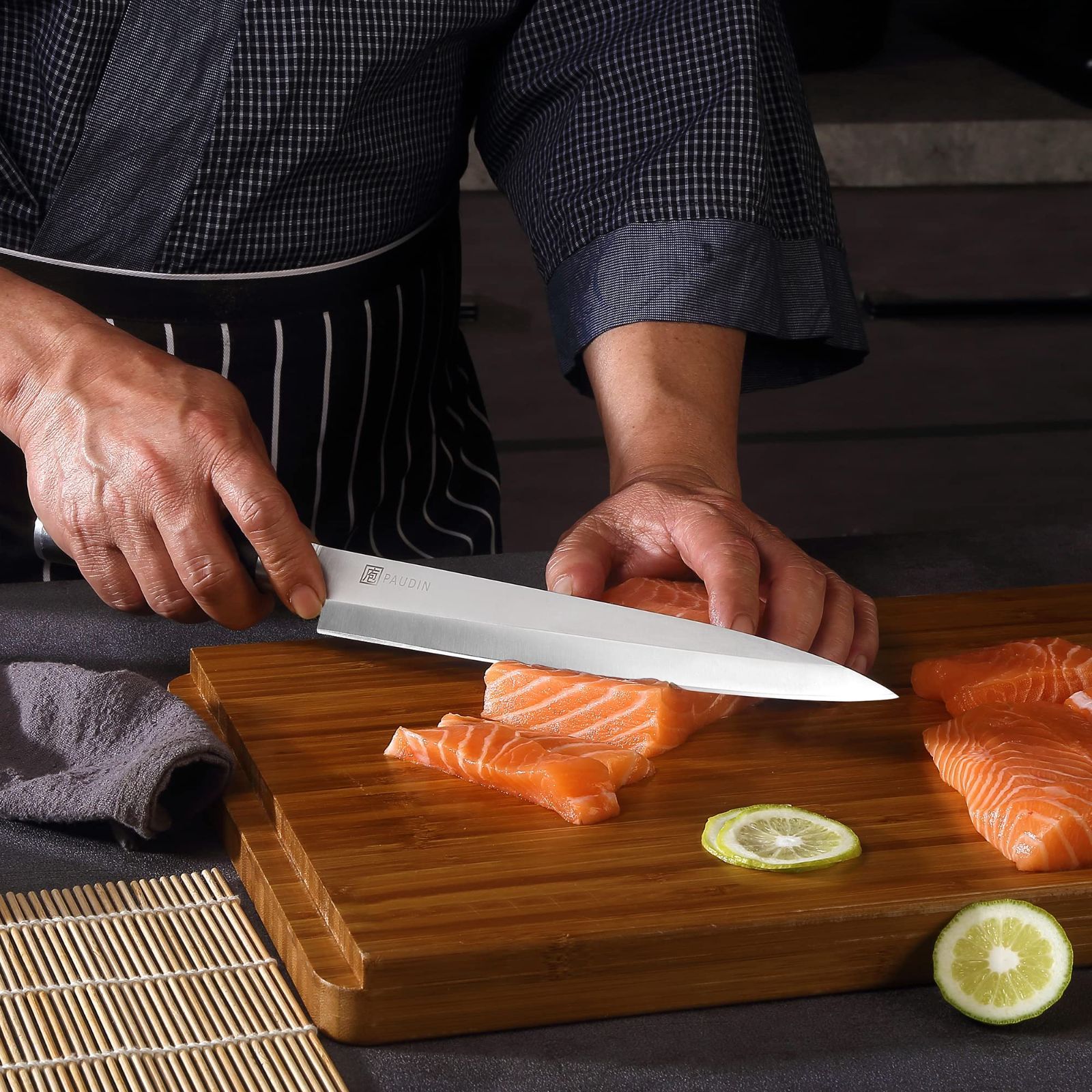 魚さばき 片刃 三枚おろし ステンレス 海鮮 さしみ 240 mm マグロ やなぎば包丁 パウディン ローストビーフ PAUDIN - 切れる 柳刃 刺身包丁