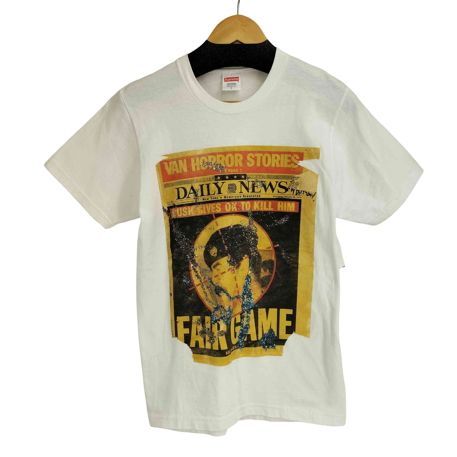 シュプリーム Supreme 16SS Dash Snow Fair Game Newspaper Tee メンズ 