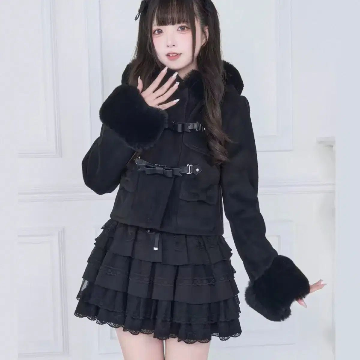 LIZ LISA ショートコート　ブラック　地雷 量産 ノゲンキ ショートコート ブラック 地雷系 量産型 リズリサ マズ